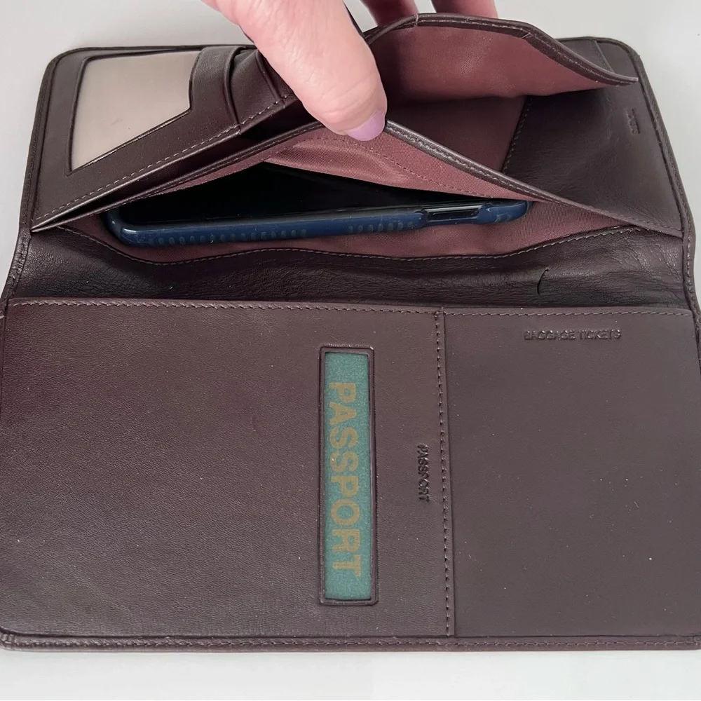Men's Brown Leather Passport Wallet